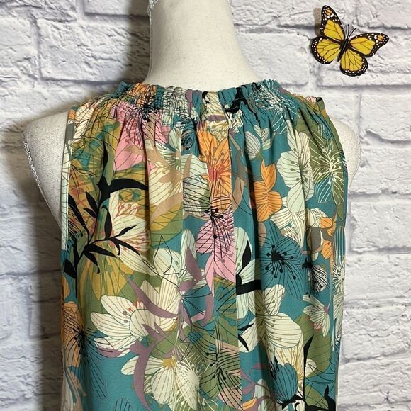 SPENSE Floral Print Sleeveless Elasticized Neckline Top Size Small - Picture 7 of 10